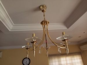 STEEL CHANDELIER WITH 5 BULBS