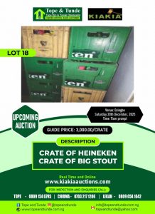 Used Crate Of Heineken & Crate Of Big Stout