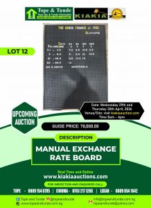 MANUAL EXCHANGE RATE BOARD